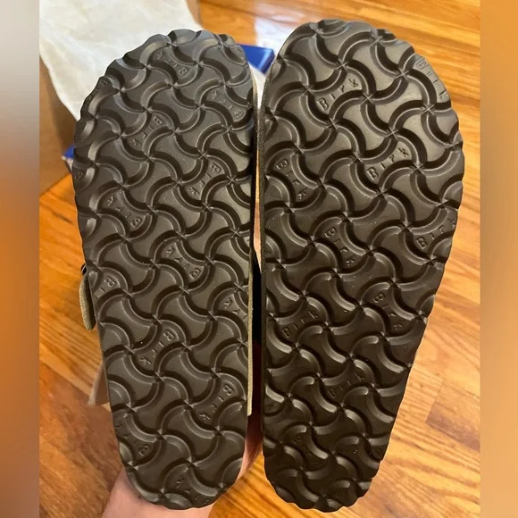 Birkenstock Boston Clogs Suede Leather Soft Footbed Taupe - Picture 3 of 7